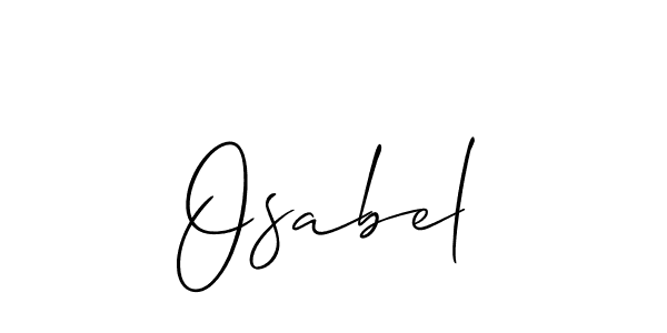 The best way (Allison_Script) to make a short signature is to pick only two or three words in your name. The name Osabel include a total of six letters. For converting this name. Osabel signature style 2 images and pictures png