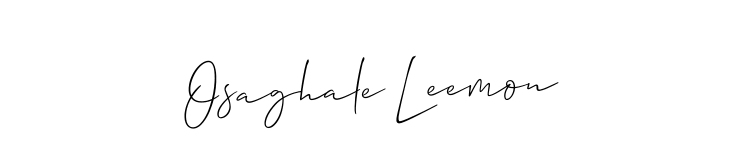 Create a beautiful signature design for name Osaghale Leemon. With this signature (Allison_Script) fonts, you can make a handwritten signature for free. Osaghale Leemon signature style 2 images and pictures png