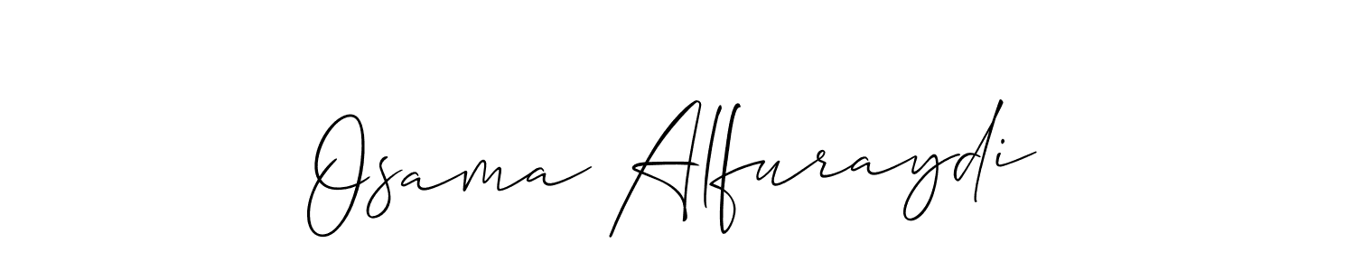 Osama Alfuraydi stylish signature style. Best Handwritten Sign (Allison_Script) for my name. Handwritten Signature Collection Ideas for my name Osama Alfuraydi. Osama Alfuraydi signature style 2 images and pictures png
