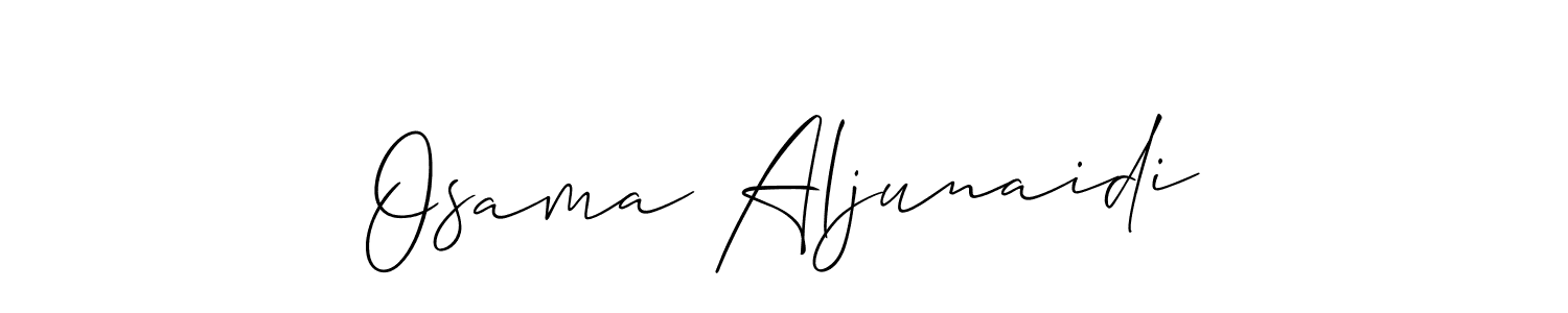 Also we have Osama Aljunaidi name is the best signature style. Create professional handwritten signature collection using Allison_Script autograph style. Osama Aljunaidi signature style 2 images and pictures png