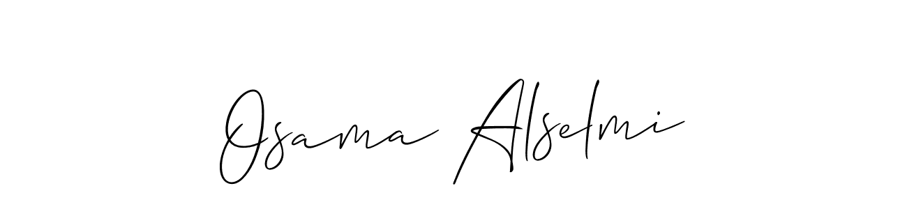 Allison_Script is a professional signature style that is perfect for those who want to add a touch of class to their signature. It is also a great choice for those who want to make their signature more unique. Get Osama Alselmi name to fancy signature for free. Osama Alselmi signature style 2 images and pictures png