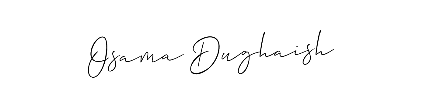 Make a short Osama Dughaish signature style. Manage your documents anywhere anytime using Allison_Script. Create and add eSignatures, submit forms, share and send files easily. Osama Dughaish signature style 2 images and pictures png