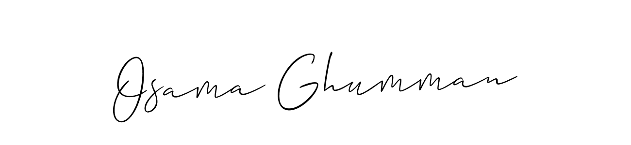 Also we have Osama Ghumman name is the best signature style. Create professional handwritten signature collection using Allison_Script autograph style. Osama Ghumman signature style 2 images and pictures png