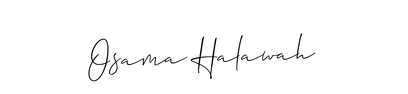 Make a beautiful signature design for name Osama Halawah. With this signature (Allison_Script) style, you can create a handwritten signature for free. Osama Halawah signature style 2 images and pictures png