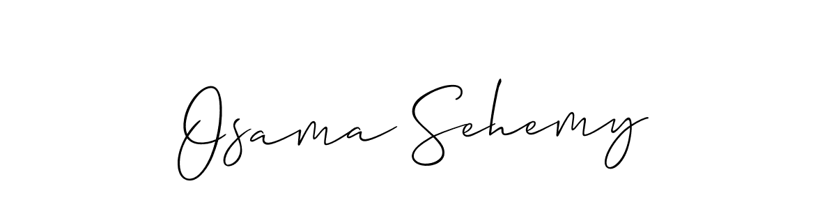 How to make Osama Sehemy name signature. Use Allison_Script style for creating short signs online. This is the latest handwritten sign. Osama Sehemy signature style 2 images and pictures png