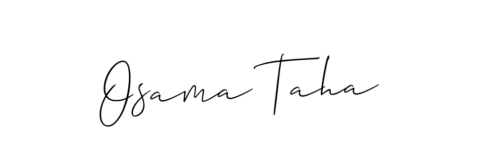 Design your own signature with our free online signature maker. With this signature software, you can create a handwritten (Allison_Script) signature for name Osama Taha. Osama Taha signature style 2 images and pictures png