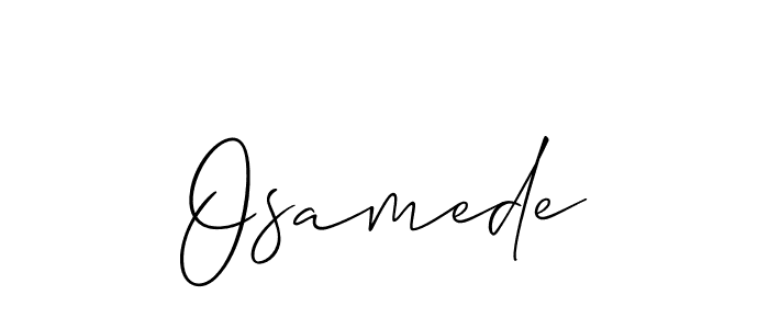 Make a beautiful signature design for name Osamede. With this signature (Allison_Script) style, you can create a handwritten signature for free. Osamede signature style 2 images and pictures png