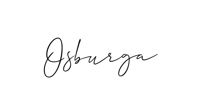 How to make Osburga signature? Allison_Script is a professional autograph style. Create handwritten signature for Osburga name. Osburga signature style 2 images and pictures png