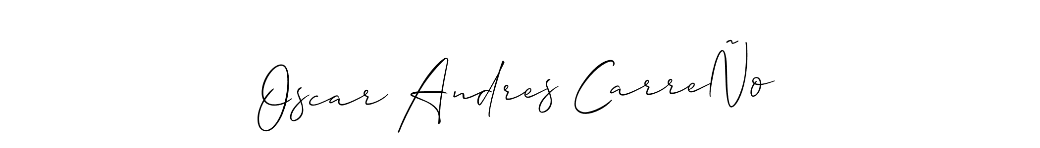 You should practise on your own different ways (Allison_Script) to write your name (Oscar Andres CarreÑo) in signature. don't let someone else do it for you. Oscar Andres CarreÑo signature style 2 images and pictures png