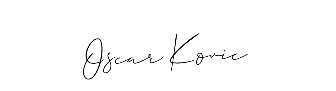 You should practise on your own different ways (Allison_Script) to write your name (Oscar Kovic) in signature. don't let someone else do it for you. Oscar Kovic signature style 2 images and pictures png
