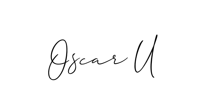 You should practise on your own different ways (Allison_Script) to write your name (Oscar U) in signature. don't let someone else do it for you. Oscar U signature style 2 images and pictures png