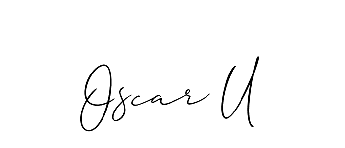 How to Draw Oscar U signature style? Allison_Script is a latest design signature styles for name Oscar U. Oscar U signature style 2 images and pictures png