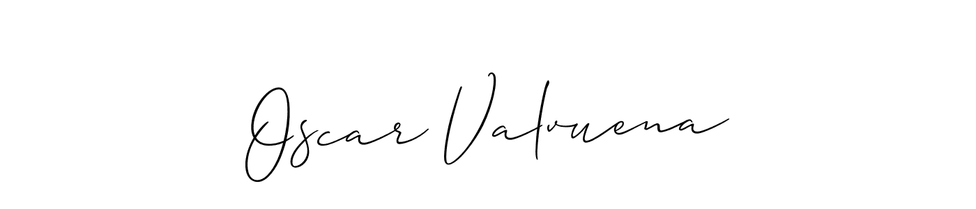 How to make Oscar Valvuena name signature. Use Allison_Script style for creating short signs online. This is the latest handwritten sign. Oscar Valvuena signature style 2 images and pictures png