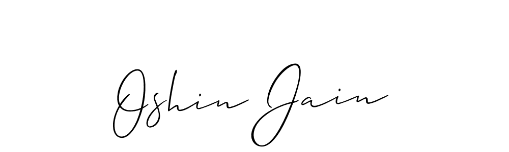 Design your own signature with our free online signature maker. With this signature software, you can create a handwritten (Allison_Script) signature for name Oshin Jain. Oshin Jain signature style 2 images and pictures png