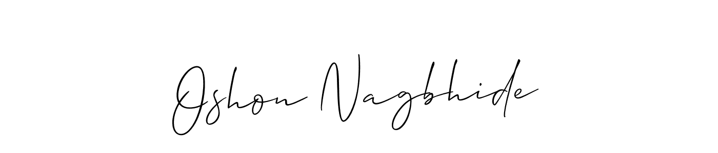 The best way (Allison_Script) to make a short signature is to pick only two or three words in your name. The name Oshon Nagbhide include a total of six letters. For converting this name. Oshon Nagbhide signature style 2 images and pictures png