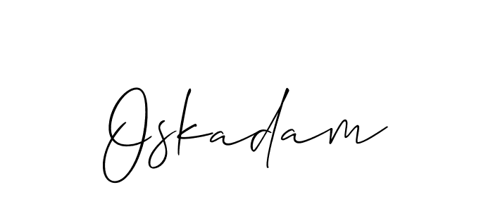 It looks lik you need a new signature style for name Oskadam. Design unique handwritten (Allison_Script) signature with our free signature maker in just a few clicks. Oskadam signature style 2 images and pictures png