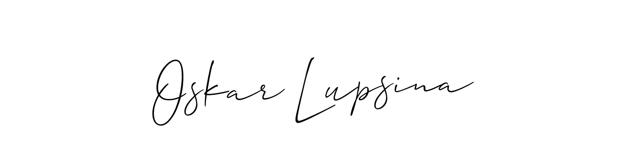 Use a signature maker to create a handwritten signature online. With this signature software, you can design (Allison_Script) your own signature for name Oskar Lupsina. Oskar Lupsina signature style 2 images and pictures png