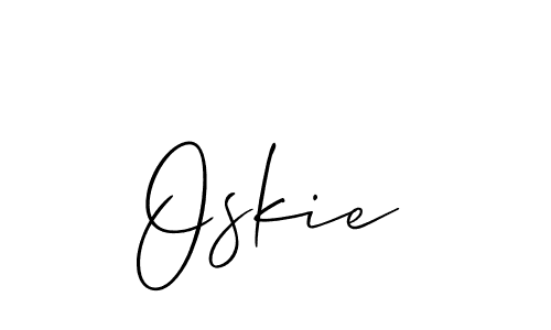 Make a beautiful signature design for name Oskie. With this signature (Allison_Script) style, you can create a handwritten signature for free. Oskie signature style 2 images and pictures png