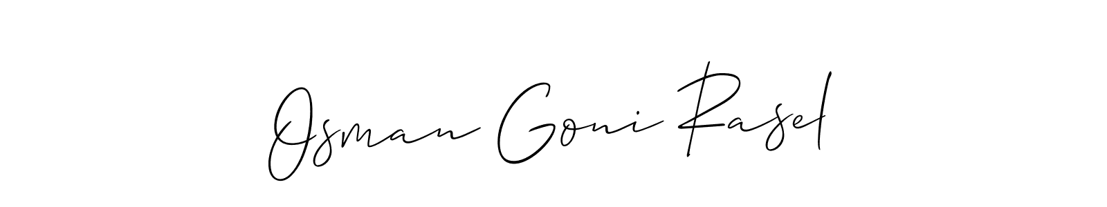 It looks lik you need a new signature style for name Osman Goni Rasel. Design unique handwritten (Allison_Script) signature with our free signature maker in just a few clicks. Osman Goni Rasel signature style 2 images and pictures png