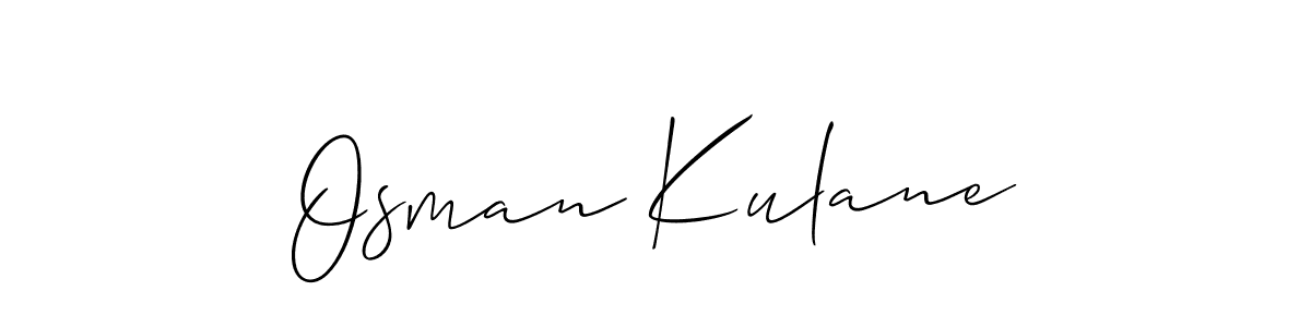 Also You can easily find your signature by using the search form. We will create Osman Kulane name handwritten signature images for you free of cost using Allison_Script sign style. Osman Kulane signature style 2 images and pictures png