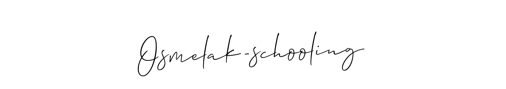 Use a signature maker to create a handwritten signature online. With this signature software, you can design (Allison_Script) your own signature for name Osmelak-schooling. Osmelak-schooling signature style 2 images and pictures png