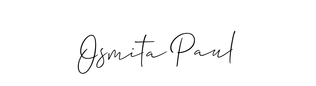 Create a beautiful signature design for name Osmita Paul. With this signature (Allison_Script) fonts, you can make a handwritten signature for free. Osmita Paul signature style 2 images and pictures png