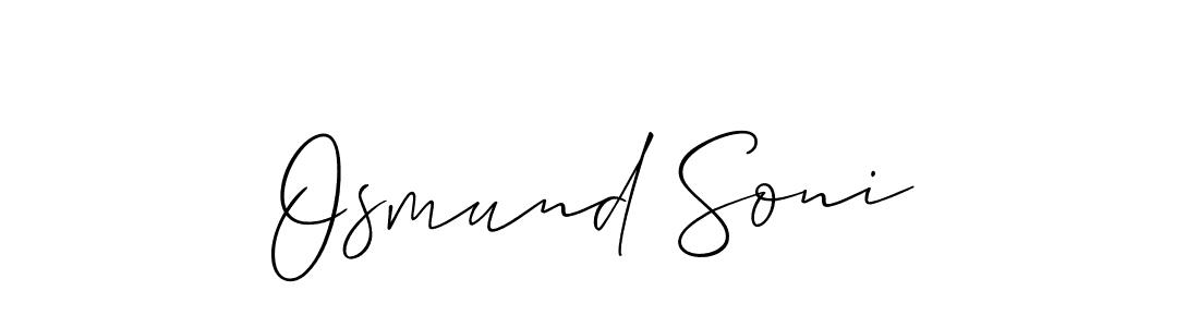 Use a signature maker to create a handwritten signature online. With this signature software, you can design (Allison_Script) your own signature for name Osmund Soni. Osmund Soni signature style 2 images and pictures png
