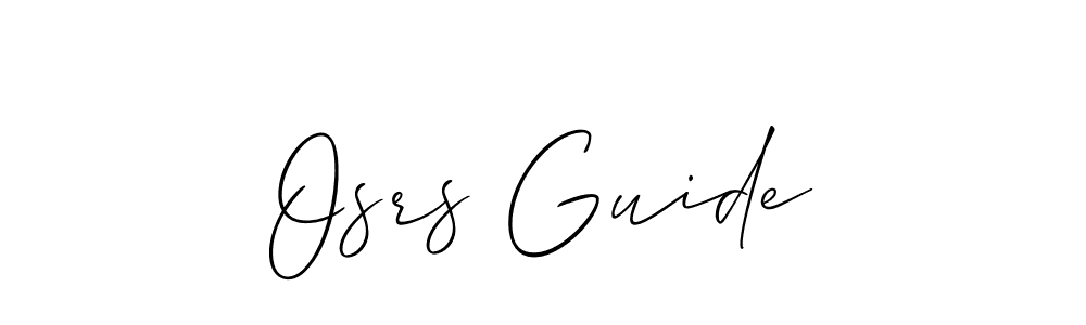 How to make Osrs Guide signature? Allison_Script is a professional autograph style. Create handwritten signature for Osrs Guide name. Osrs Guide signature style 2 images and pictures png