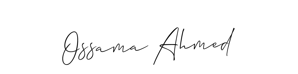 Create a beautiful signature design for name Ossama Ahmed. With this signature (Allison_Script) fonts, you can make a handwritten signature for free. Ossama Ahmed signature style 2 images and pictures png