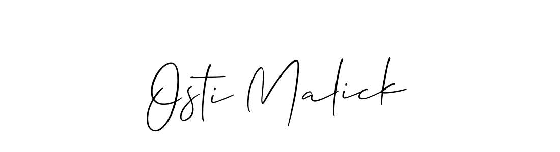 How to make Osti Malick name signature. Use Allison_Script style for creating short signs online. This is the latest handwritten sign. Osti Malick signature style 2 images and pictures png