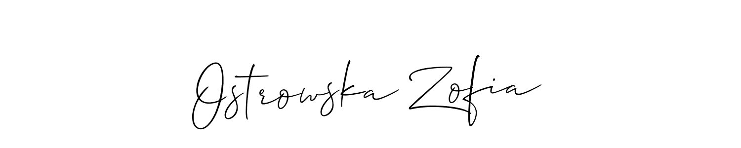 Ostrowska Zofia stylish signature style. Best Handwritten Sign (Allison_Script) for my name. Handwritten Signature Collection Ideas for my name Ostrowska Zofia. Ostrowska Zofia signature style 2 images and pictures png