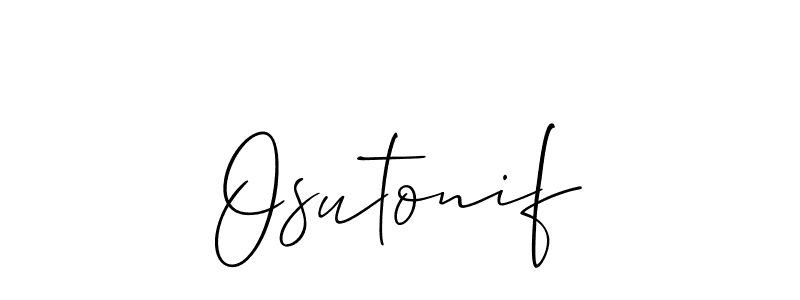 Use a signature maker to create a handwritten signature online. With this signature software, you can design (Allison_Script) your own signature for name Osutonif. Osutonif signature style 2 images and pictures png
