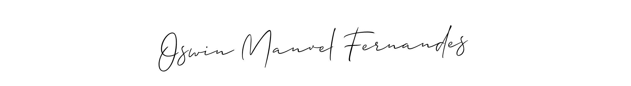 Use a signature maker to create a handwritten signature online. With this signature software, you can design (Allison_Script) your own signature for name Oswin Manvel Fernandes. Oswin Manvel Fernandes signature style 2 images and pictures png