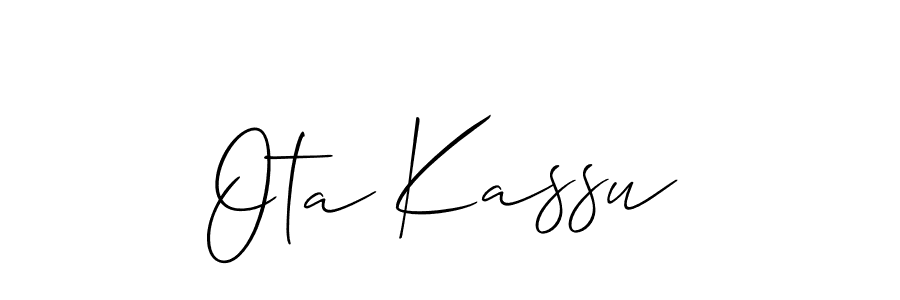Make a beautiful signature design for name Ota Kassu. With this signature (Allison_Script) style, you can create a handwritten signature for free. Ota Kassu signature style 2 images and pictures png