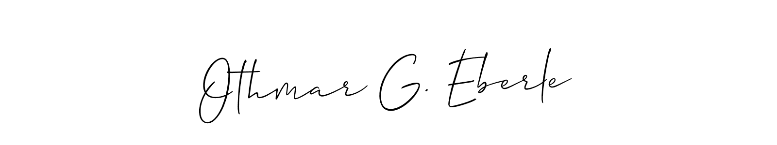 How to Draw Othmar G. Eberle signature style? Allison_Script is a latest design signature styles for name Othmar G. Eberle. Othmar G. Eberle signature style 2 images and pictures png