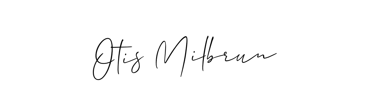 Allison_Script is a professional signature style that is perfect for those who want to add a touch of class to their signature. It is also a great choice for those who want to make their signature more unique. Get Otis Milbrun name to fancy signature for free. Otis Milbrun signature style 2 images and pictures png