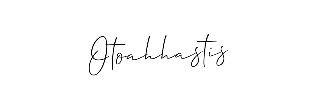 Design your own signature with our free online signature maker. With this signature software, you can create a handwritten (Allison_Script) signature for name Otoahhastis. Otoahhastis signature style 2 images and pictures png