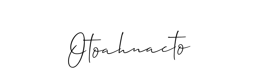 You should practise on your own different ways (Allison_Script) to write your name (Otoahnacto) in signature. don't let someone else do it for you. Otoahnacto signature style 2 images and pictures png