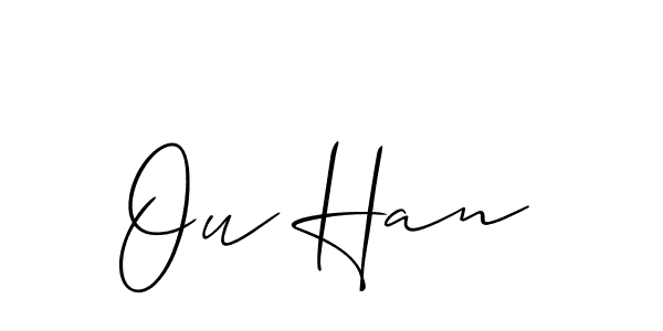 Make a beautiful signature design for name Ou Han. With this signature (Allison_Script) style, you can create a handwritten signature for free. Ou Han signature style 2 images and pictures png
