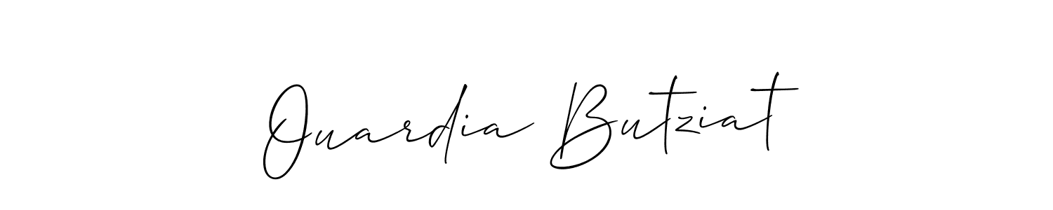 Create a beautiful signature design for name Ouardia Butziat. With this signature (Allison_Script) fonts, you can make a handwritten signature for free. Ouardia Butziat signature style 2 images and pictures png
