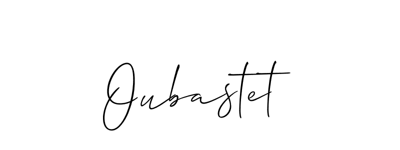 How to Draw Oubastet signature style? Allison_Script is a latest design signature styles for name Oubastet. Oubastet signature style 2 images and pictures png