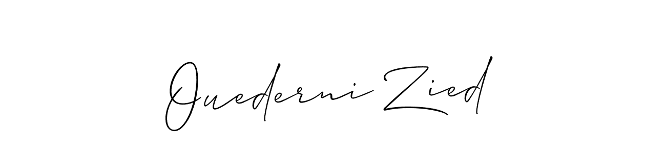 How to make Ouederni Zied name signature. Use Allison_Script style for creating short signs online. This is the latest handwritten sign. Ouederni Zied signature style 2 images and pictures png