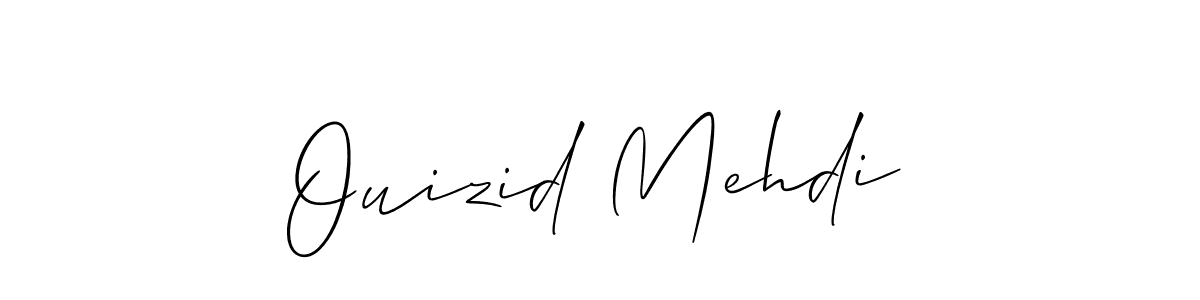 Make a beautiful signature design for name Ouizid Mehdi. With this signature (Allison_Script) style, you can create a handwritten signature for free. Ouizid Mehdi signature style 2 images and pictures png