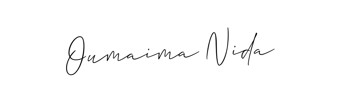 Also we have Oumaima Nida name is the best signature style. Create professional handwritten signature collection using Allison_Script autograph style. Oumaima Nida signature style 2 images and pictures png