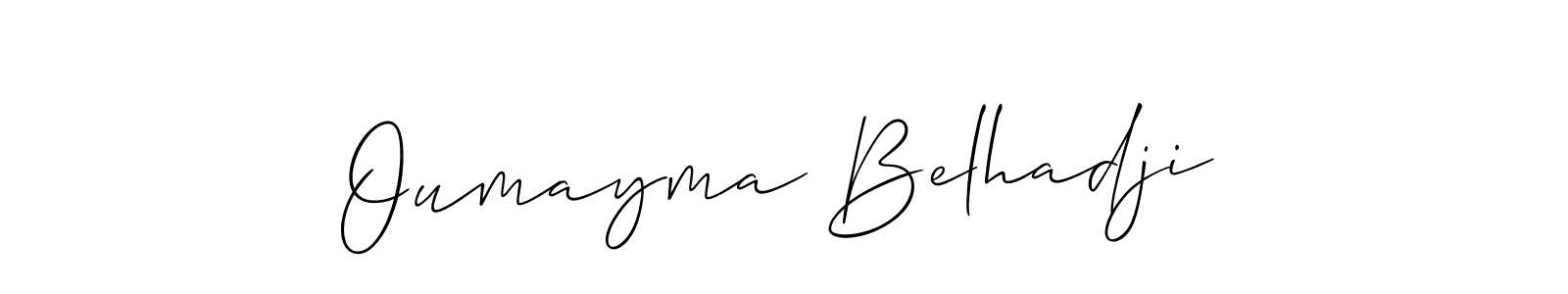 It looks lik you need a new signature style for name Oumayma Belhadji. Design unique handwritten (Allison_Script) signature with our free signature maker in just a few clicks. Oumayma Belhadji signature style 2 images and pictures png