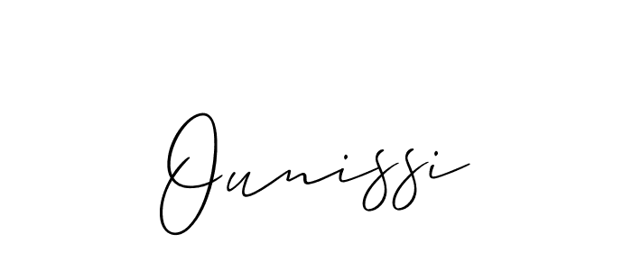 if you are searching for the best signature style for your name Ounissi. so please give up your signature search. here we have designed multiple signature styles  using Allison_Script. Ounissi signature style 2 images and pictures png