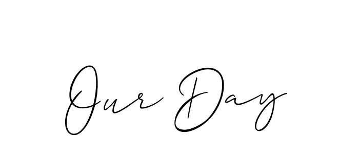 Allison_Script is a professional signature style that is perfect for those who want to add a touch of class to their signature. It is also a great choice for those who want to make their signature more unique. Get Our Day name to fancy signature for free. Our Day signature style 2 images and pictures png