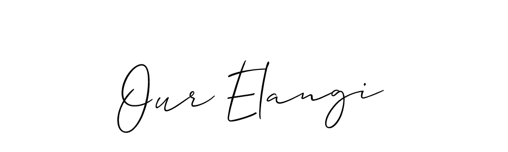 Use a signature maker to create a handwritten signature online. With this signature software, you can design (Allison_Script) your own signature for name Our Elangi. Our Elangi signature style 2 images and pictures png