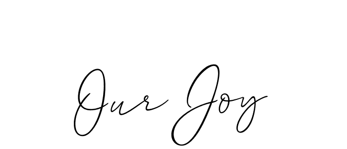 How to make Our Joy name signature. Use Allison_Script style for creating short signs online. This is the latest handwritten sign. Our Joy signature style 2 images and pictures png