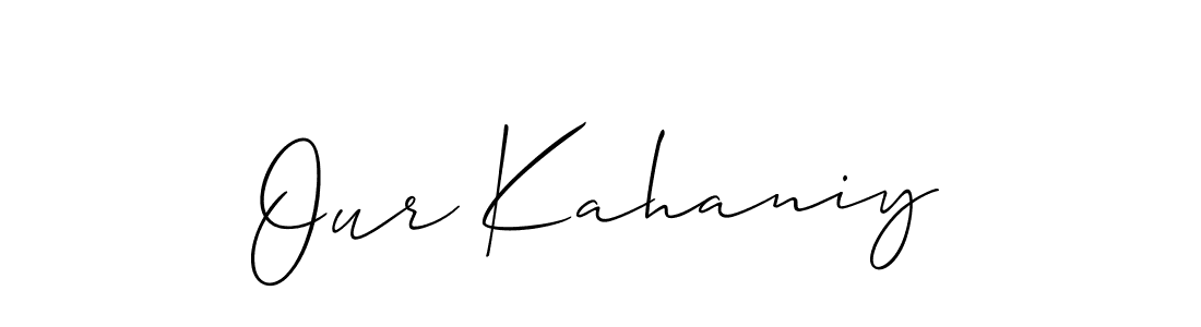 This is the best signature style for the Our Kahaniy name. Also you like these signature font (Allison_Script). Mix name signature. Our Kahaniy signature style 2 images and pictures png